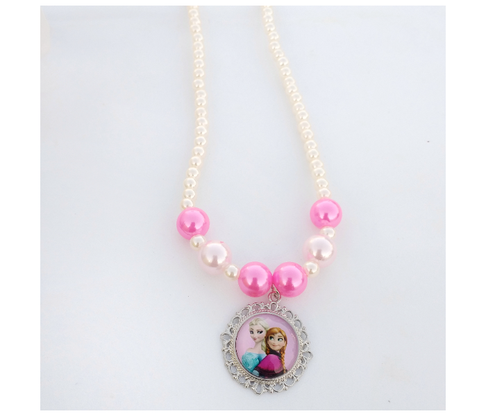 Fashion Cute Frozen Necklace With Round Pendant For Women - Pink 2 in OMAN