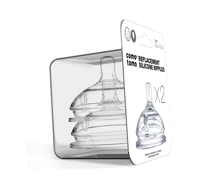 Comotomo Pack of 2 Slow Flow Natural Teat Silicone Nipples 3 in UAE