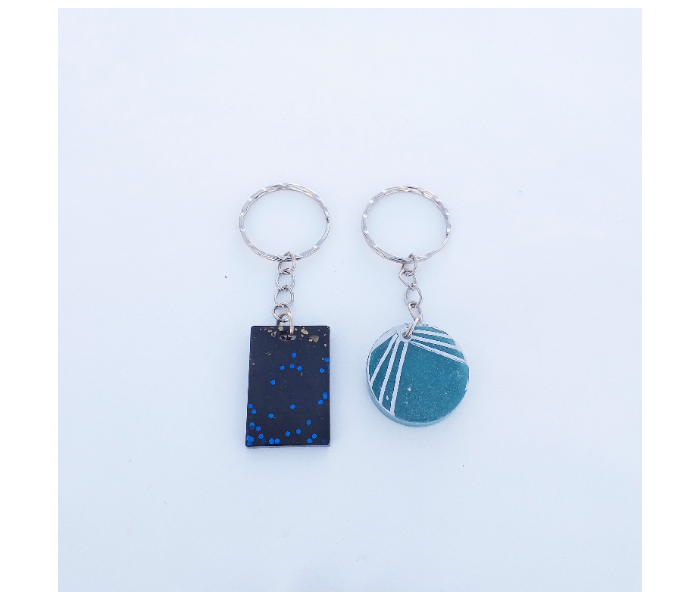 Fashionable 2 Pcs Medal Keychain - Blue 1 in OMAN