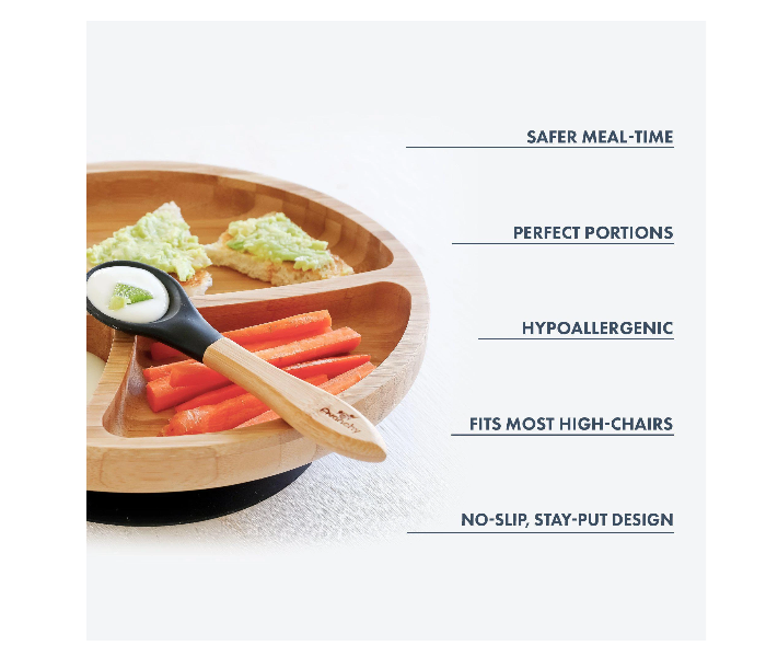 Avanchy Avanchy Bamboo Suction Classic Plate and Spoon - Green 2 in UAE