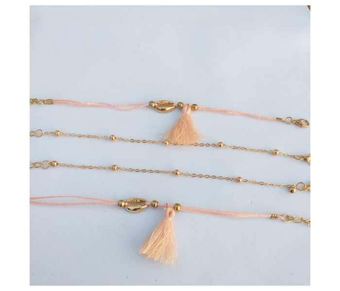 4 Piece Gold Plated Bracelet With Tail For Women - Golden 1 in OMAN