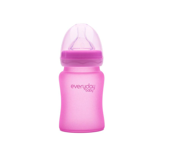 Everyday Baby 150ml Glass Heat Sensing Baby Bottle - Pink 1 in UAE