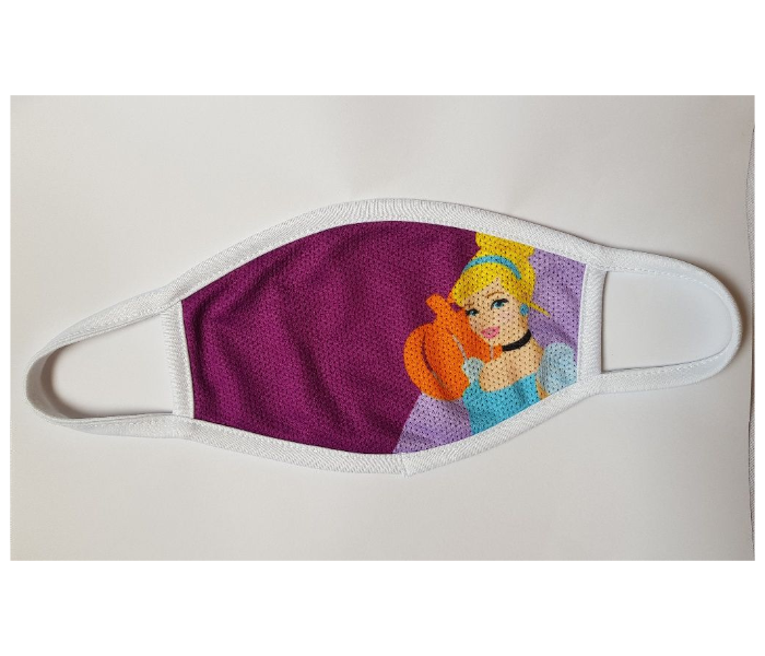 Kids Facemask With Cindrella Animated Character - Purple 1 in UAE