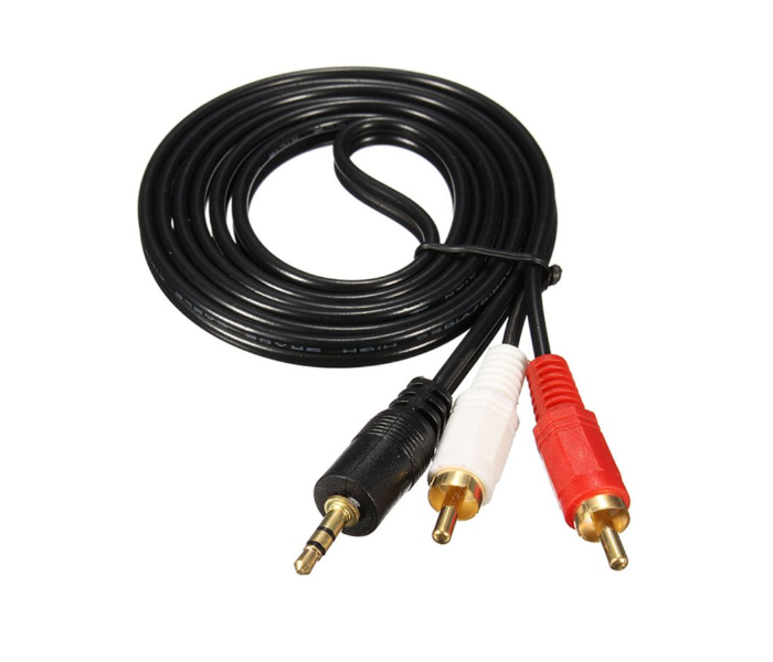 Claite 3.5mm Plug Jack To 2 RCA Stereo Audio Cables 1.5M 3.0M 5M 3.5 Male To RCA Male Aux Cable For Mp3 Laptop TV Speaker - Black 1 in KSA