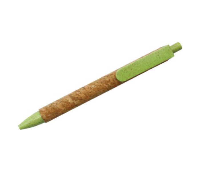SS Eco Friendly Wheat Straw And Cork Pen - Green 1 in UAE