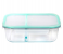 Royalford RF8815 2 Compartment Rectangular Glass Airtight Food Container - Clear & Turquoise 4 in UAE