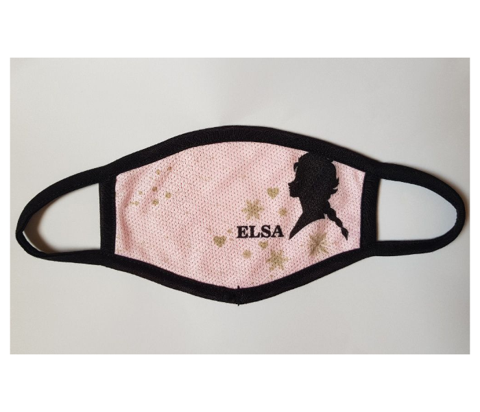Kids Facemask With Elsa Animated Character - Pink 1 in UAE