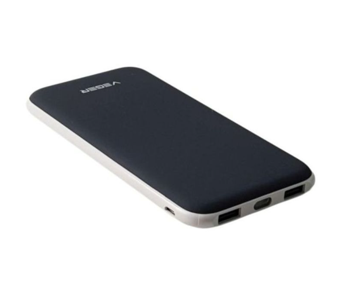 25000mAh Dual Port USB Power Bank - Black and Silver 3 in KSA