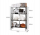 4 Tier Folding Storage Shelf Metal Rack with Rolling Wheel - Black 6 in UAE