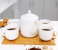 Royalford RF9240 6 Pieces Porcelain Tea Set with Wooden Stand - 5inches, White & Beige 1 in UAE