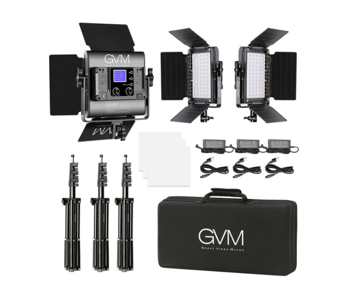 GVM 800D-RGB LED Studio 3-Video Light Kit 5 in UAE