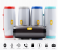 Portable Wireless Bluetooth Speaker LED Flash Style Outdoor Subwoofer Support FM Radio and TF Card- Blue 4 in OMAN