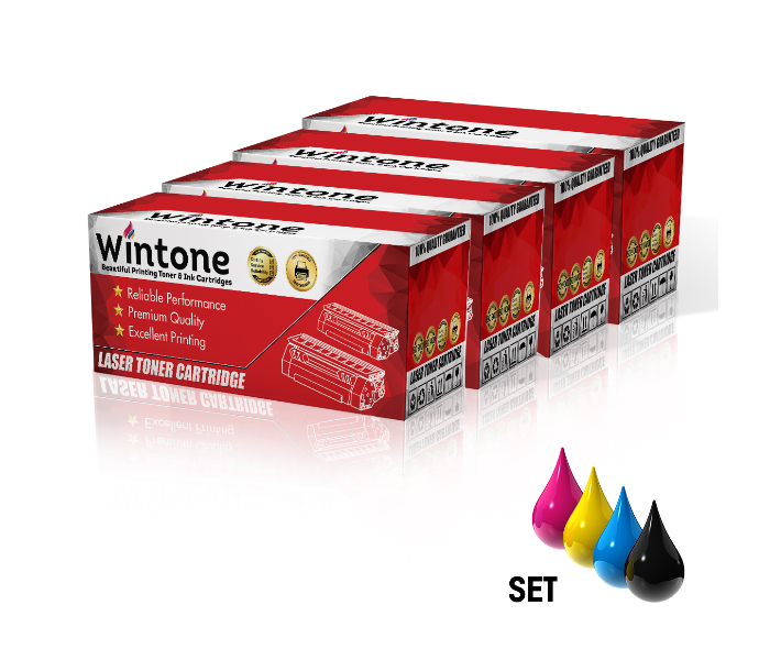 Wintone Compatible Set of 4 Pack Toner Cartridge CE320A CE321A CE322A CE323A for HP 128A - Black,Cyan,Yellow and Magenta 1 in UAE
