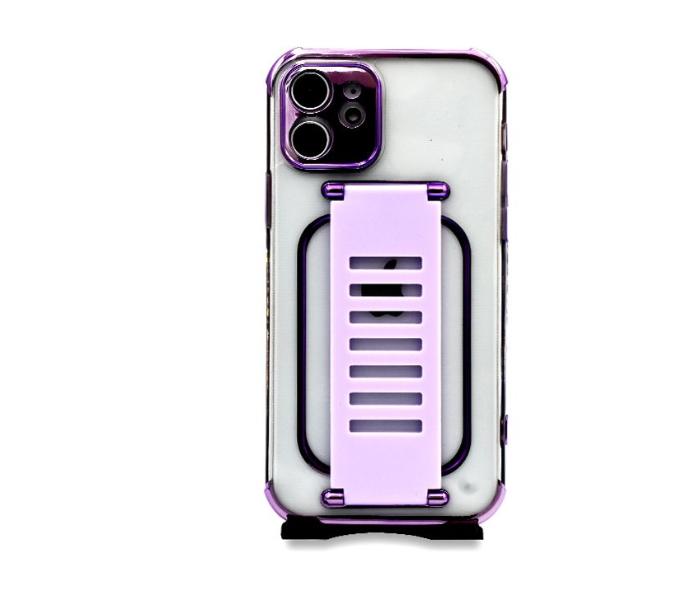 Grip2U GR-1278 Transparent Case With Finger Grip For iPhone 11 - Purple 1 in UAE
