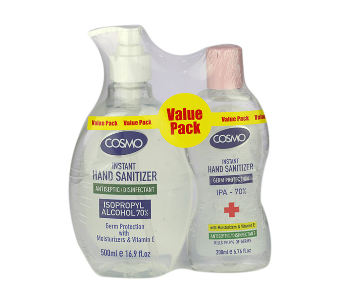 Cosmo 500ml Sanitizer Gel Plus 200ML Value Pack 1 in UAE