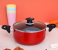 Royalford RF6444 32CM Non Stick Cooking Pot With Glass Lid - Red 2 in UAE