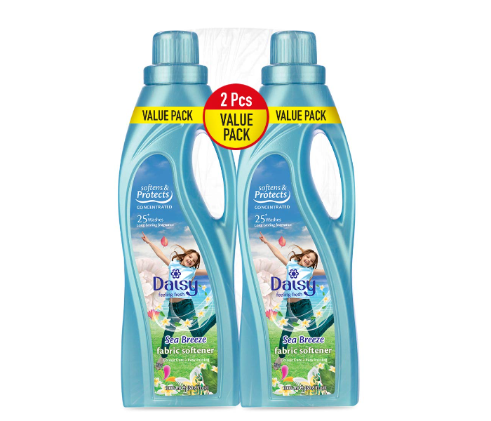 Daisy Set of 2 Pack 1 Liter Feeling Fresh Sea Breeze Fabric Softener Long Lasting Fragrance Soften and Protect Concentrated 1 in UAE