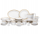 Royalford RF8398 47 Pieces Ovation Fine Bone Round Dinner Set - White & Gold 4 in UAE