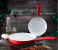 Royalford RF9349 3 Pieces Ceramic Frypan Set with Turner - White & Red 2 in UAE