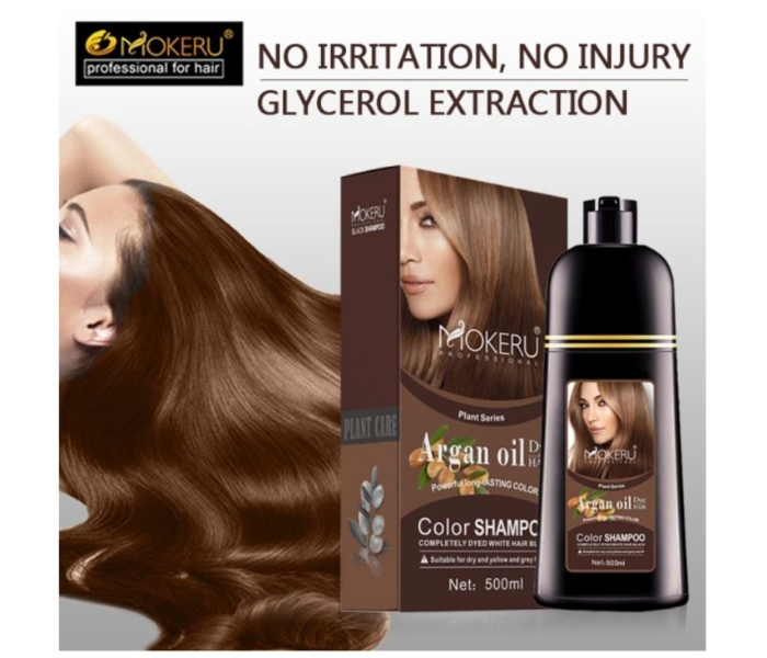 Mokeru 500ml Argan Oil Dye Hair Color Shampoo 3 in UAE