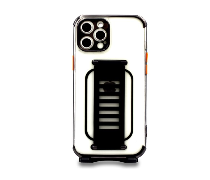 Grip2U GR-1281 Transparent Case With Finger Grip For iPhone 11 Pro Max - Black 1 in UAE
