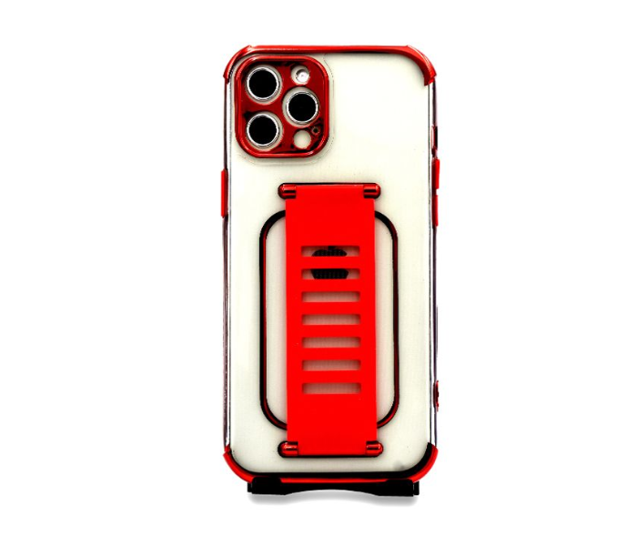 Grip2U GR-1300 Transparent Case With Finger Grip For iPhone 12 Pro Max - Red 1 in UAE