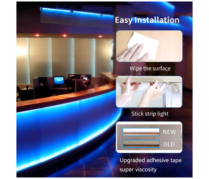 TY103 LED Strip Light 16.4ft 5 Meter SMD 5050 Bluetooth Controller Sync to Music RGB Light 3 in OMAN