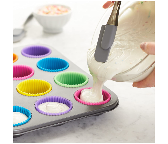 Multicolor Silicone Baking Cups, Set of 12