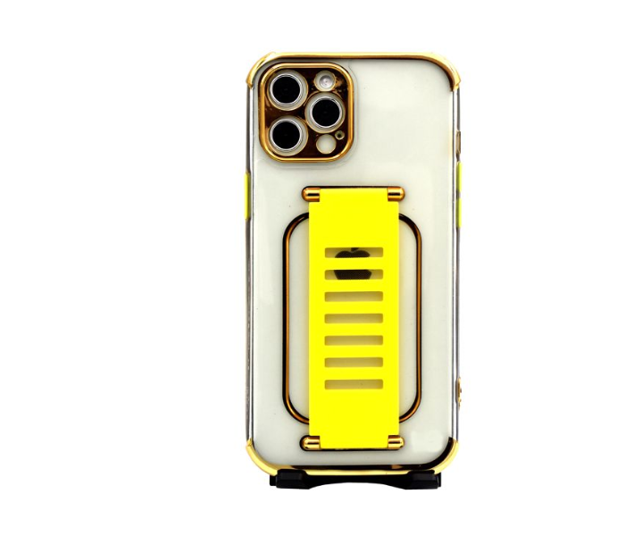 Grip2U GR-1294 Transparent Case With Finger Grip For iPhone 11 Pro - Yellow 1 in UAE