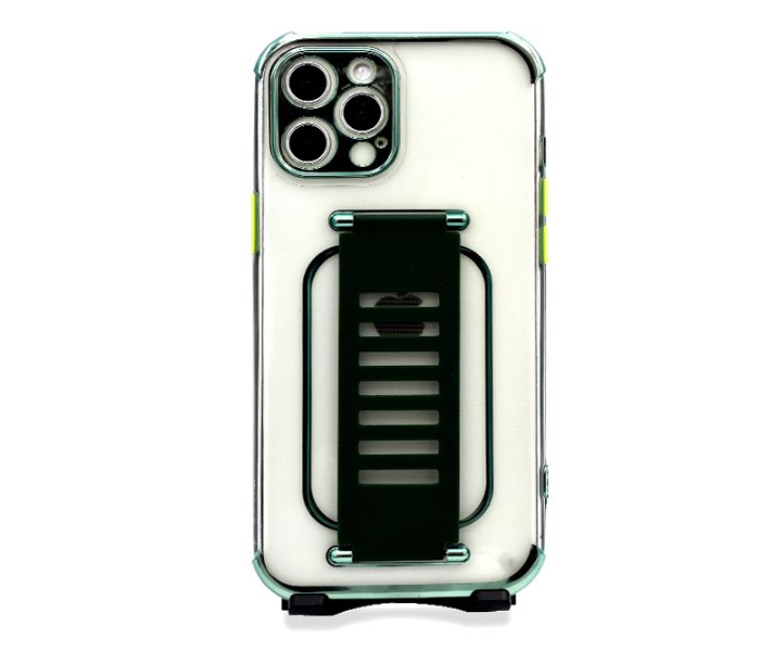 Grip2U GR-1304 Transparent Case With Finger Grip For iPhone 12 Pro - Green 1 in UAE