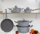 Royalford RF9555 9 Pieces Smart Forged Aluminium Cookware Set - Grey 2 in OMAN