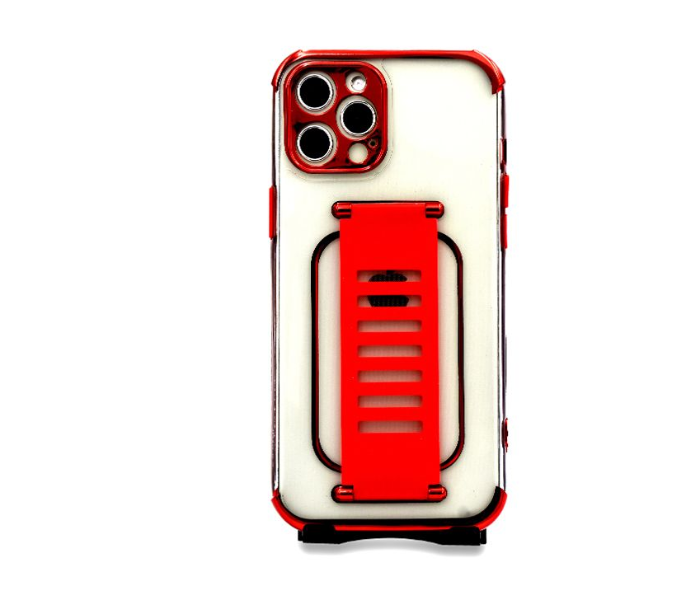 Grip2U GR-1293 Transparent Case With Finger Grip For iPhone 11 Pro - Red 1 in UAE