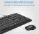 Promate Ergonomic Full-Sized Silent Keys Wired Keyboard with 1200Dpi Optical Sensor USB Mouse Combo- Black 3 in OMAN