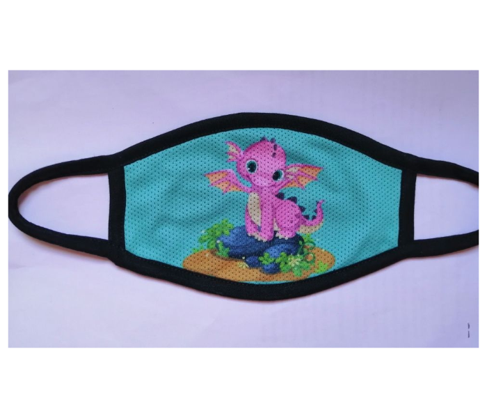 Facemask For Kids With Dinasaur Animated Character Green 1 in UAE