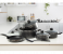 Royalford RF7065 10 Pieces Non-stick Cookware Set - Black & Grey 1 in UAE