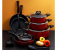 Royalford RF5857 16 Pieces Non-Stick Cookware Set - Red 1 in UAE