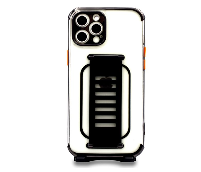 Grip2U GR-1302 Transparent Case With Finger Grip For iPhone 12 Pro - Black 1 in UAE