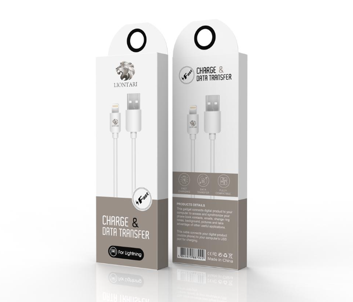 Liontari Lightning Fast Charging Cable for iPhone - White 1 in OMAN