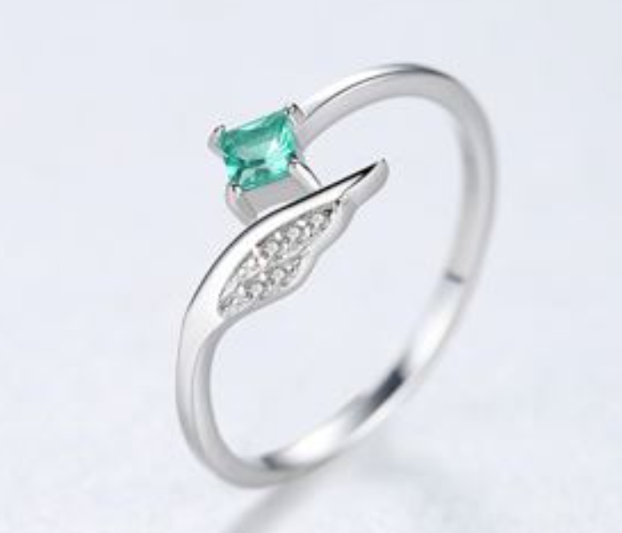 Trendy Adjustable Ring Gemstone Open Angel Wing Shape 925 Sterling Silver for Women 1 in OMAN