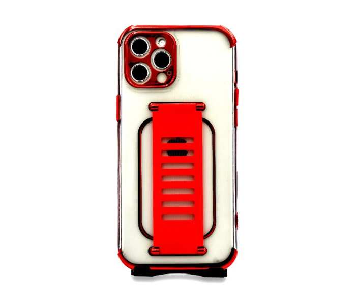 Grip2U GR-1286 Transparent Case With Finger Grip For iPhone 11 Pro Max - Red 1 in UAE