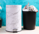 Royalford RF9584 20 Litre Marble Design Dust Bin - White & Grey 3 in UAE