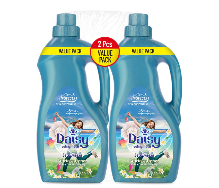 Daisy Set of 2 Pack 2.5 Liter Feeling Fresh Sea Breeze Fabric Softener Super Fragrance Soften and Protect Concentrated 1 in UAE