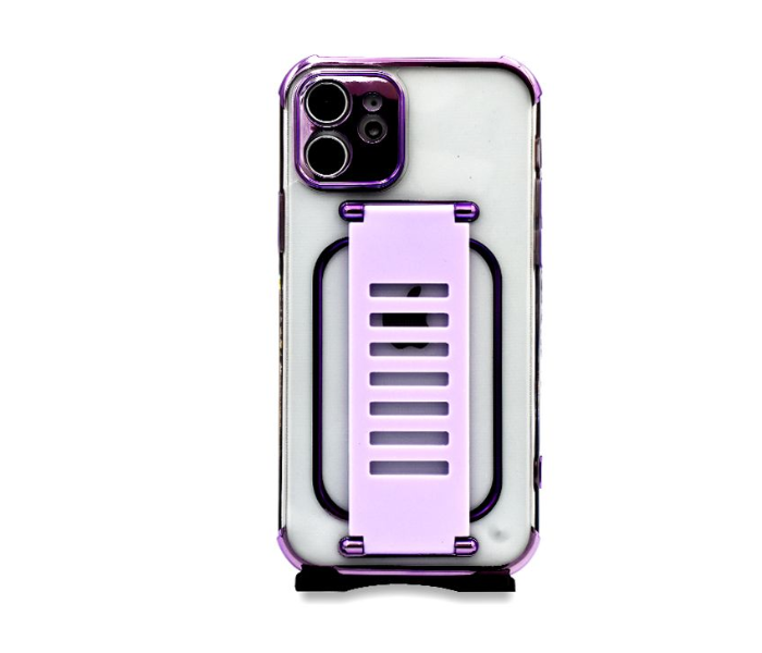 Grip2U GR-1264 Transparent Case With Finger Grip For iPhone 12 - Purple 1 in UAE