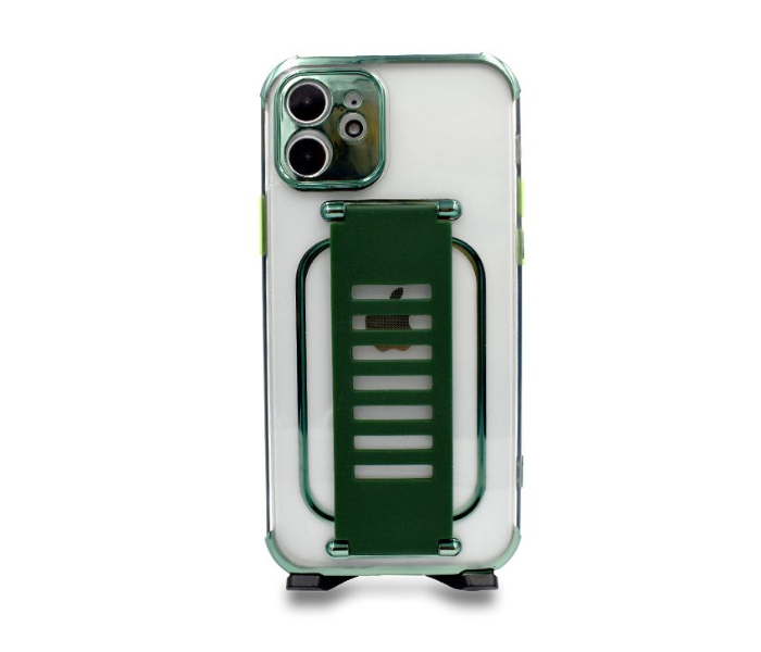 Grip2U GR-1283 Transparent Case With Finger Grip For iPhone 11 Pro Max - Green 1 in UAE