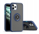Silicone Soft Edge Mobile Case with Metal Finger Ring Holder Stand for Apple iPhone 12 Mini - Blue 1 in UAE