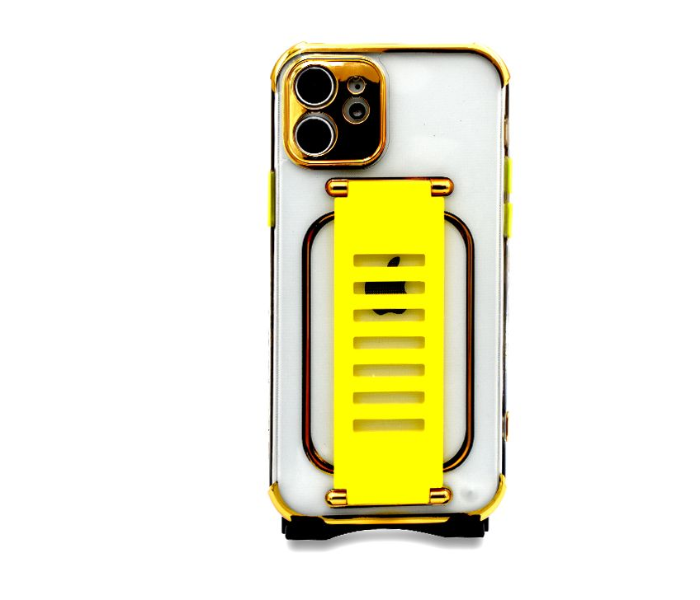 Grip2U GR-1273 Transparent Case With Finger Grip For iPhone 12 Mini - Yellow 1 in UAE
