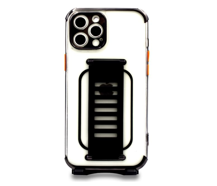Grip2U GR-1295 Transparent Case With Finger Grip For iPhone 12 Pro Max - Black 1 in UAE