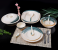 Royalford RF8103 64 Pieces Ribble Designed Melamine Ware Dinner Set - Ivory & Green 1 in UAE