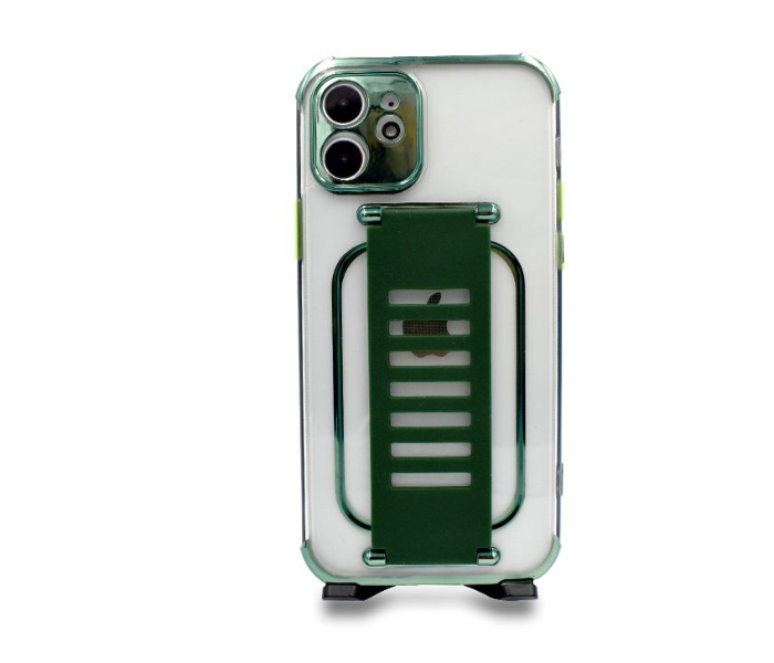 Grip2U GR-1276 Transparent Case With Finger Grip For iPhone 11 - Green 1 in UAE