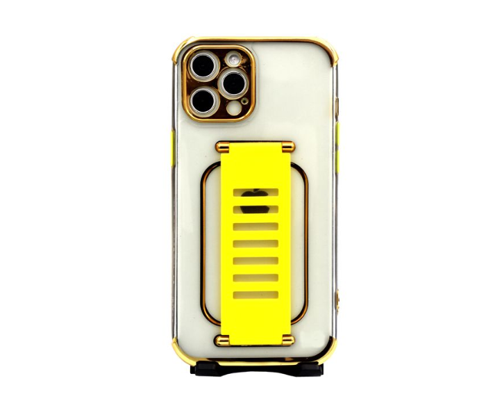 Grip2U GR-1301 Transparent Case With Finger Grip For iPhone 12 Pro Max - Yellow 1 in UAE